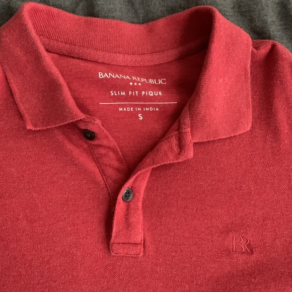 Banana republic men’s salmon/red pique polo size small - Picture 2 of 3